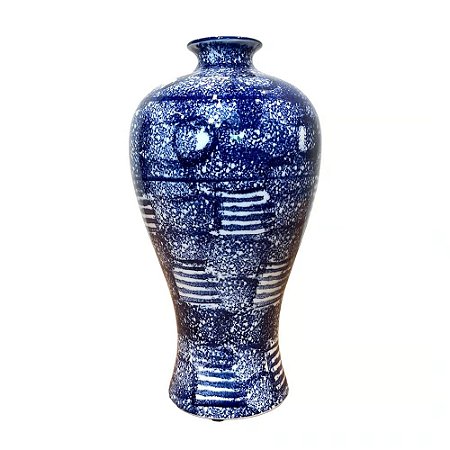 FLOREIRO PORCELANA AZUL BRANCO TRACY D18XA35CM