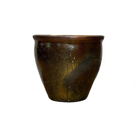 VASO RUSTICO DE CERAMICA IMPORTADO XANGAI MARROM D51XA48CM