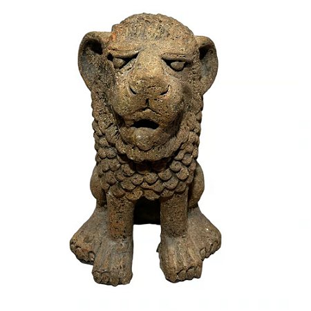 ESCULTURA IMPORTADA BALI LEAO DECORATIVO EM CERAMICA A30CM