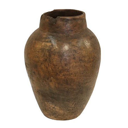 VASO DE BARRO ANTIGO MORINGA ESCURA BAHIA D35XA50CM