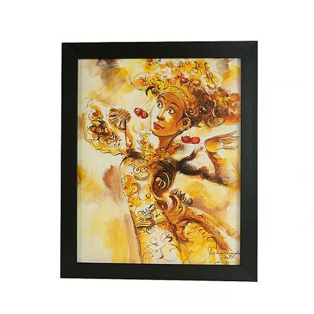 QUADRO TELA OLEO BALI DANCE 38X48CM