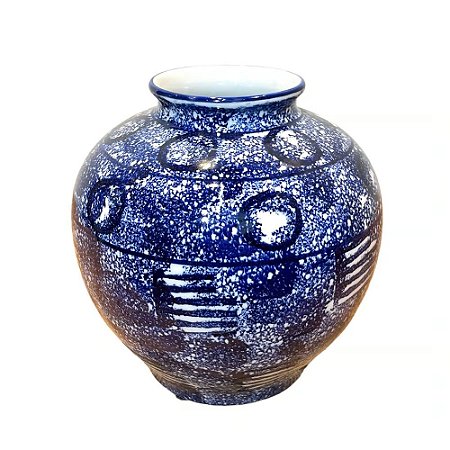 VASO PORCELANA AZUL BRANCO TRACY D23XA25CM