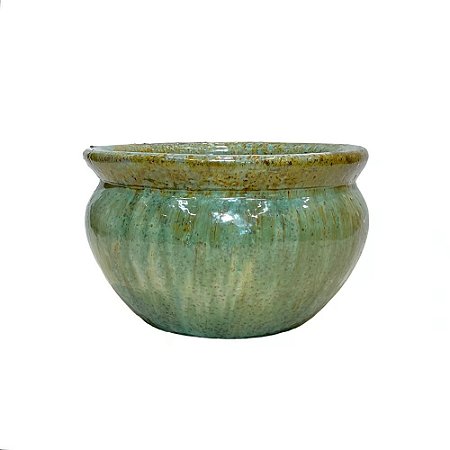 BACIA VIETNAMITA CERAMICA IMPORTADO GRECIA PP MUSGO D38XA23CM