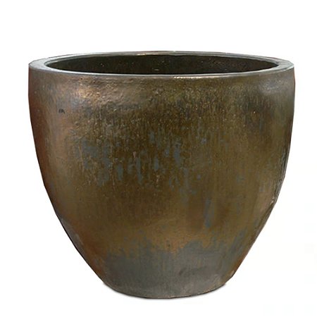 VASO VIETNAMITA DE CERAMICA IMPORTADO TOQUIO BRONZE D28XA31CM