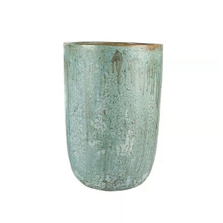 VASO VIETNAMITA DE CERAMICA IMPORTADO PARIS PP MUSGO D26XA41CM