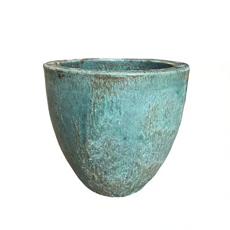 VASO VIETNAMITA DE CERAMICA IMPORTADO TOQUIO MUSGO D28XA31CM