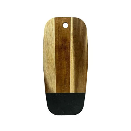 TABUA DE SERVIR MADEIRA E PEDRA 40CM