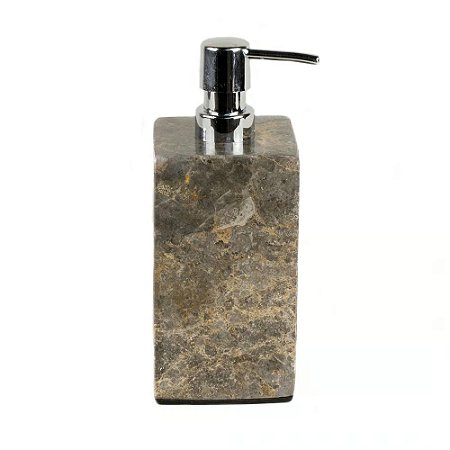 PORTA SABONETE LIQUIDO PEDRA NATURAL CINZA D8XA14CM