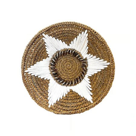 PRATO ARTESANAL ESTRELA COM CONCHA BALI 40CM