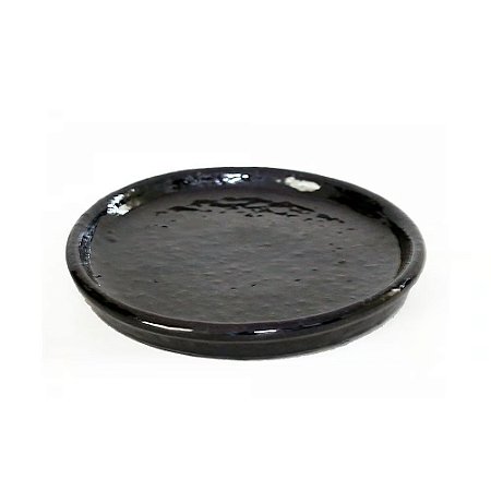 PRATO VIETNAMITA CERAMICA IMPORTADA REDONDO PRETO 33CM