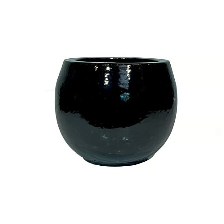 BACIA VIETNAMITA CERAMICA IMPORTADA NEPAL PRETO D28XA23CM