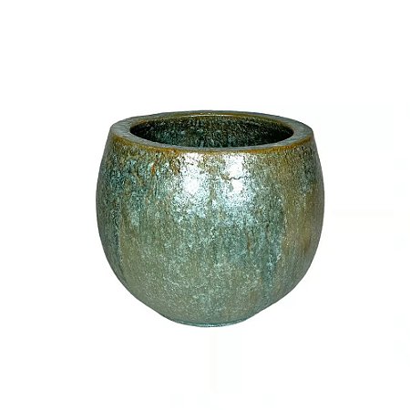 BACIA VIETNAMITA CERAMICA IMPORTADA NEPAL MUSGO D28XA23CM