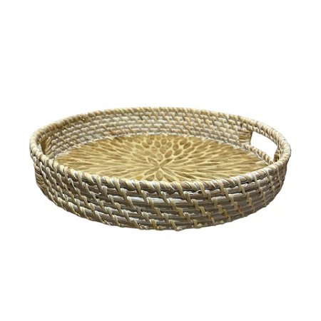 BANDEJA RATTAN E MADREPEROLA D31XA07CM
