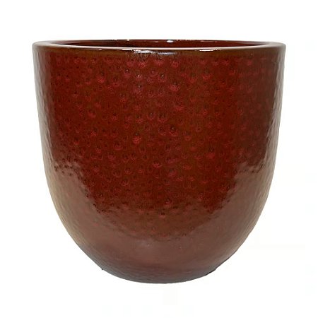 VASO VIETNAMITA DE CERAMICA IMPORTADO MIKONOS VERMELHO D32XA30CM