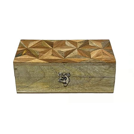 CAIXA MADEIRA MARCHETARIA RETANGULAR L22XA08CM X P11CM