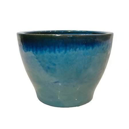 VASO VIETNAMITA DE CERAMICA IMPORTADO SIRIA AQUA D31XA23CM