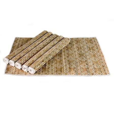 JOGO AMERICANO BATIK TRANCADO CONJUNTO COM 6