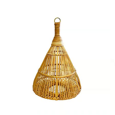 MINI LUMINARIA PENDENTE FIBRA RATTAN IMPORTADA UBUD D22XA32