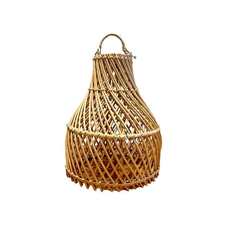MINI LUMINARIA PENDENTE CANGGU EM RATTAN D18XA25CM
