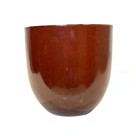 VASO VIETNAMITA DE CERAMICA IMPORTADO MIKONOS VERMELHO D26XA26CM