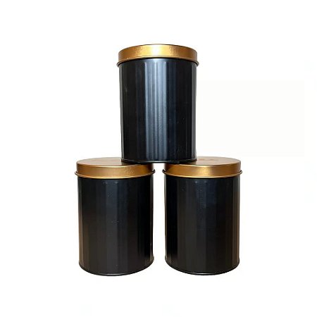 PORTA CONDIMENTOS EM METAL PRETO E COBRE TEA D11XA15CM