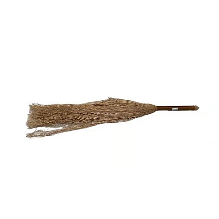 VASSOURA DECORATIVA MADEIRA TEKA ESCULPIDA 84CM
