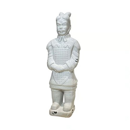 GUERREIRO DE XIAN EM CERAMICA ESMALTADA BRANCA