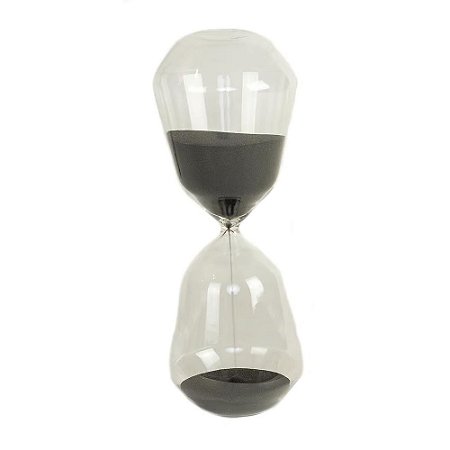 AMPULHETA VIDRO 100 NEGRO 25CM