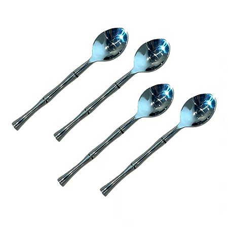 CONJUNTO DE COLHERES EM ACO INOX 4 PECAS