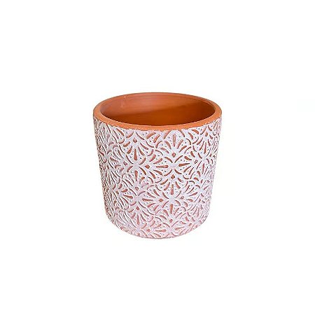 CACHEPOT CERAMICA TERRACOTA TRABALHADO HINDI