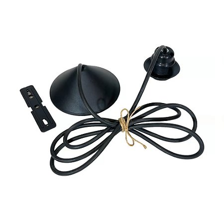 FIO PENDENTE COM BOCAL 33MM PRETO 2 METROS