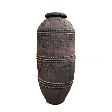 VASO BALI TERRACOTA ANTIQUE TRABALHADO D70XA170CM