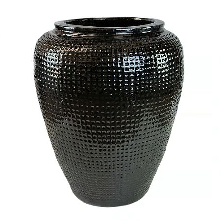 VASO VIETNAMITA DE CERAMICA IMPORTADO CAPADOCIA PRETO