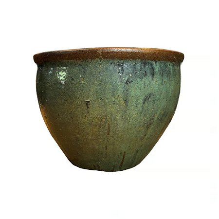 VASO RUSTICO DE CERAMICA IMPORTADO XANGAI VERDE D83XA61CM