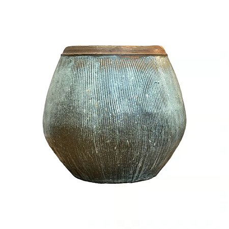 VASO RUSTICO DE CERAMICA IMPORTADO SEUL BRANCO D55XA56CM