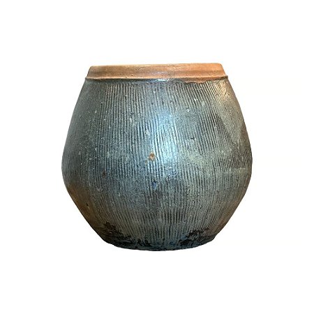 VASO RUSTICO DE CERAMICA IMPORTADO SEUL VERDE D55XA56CM