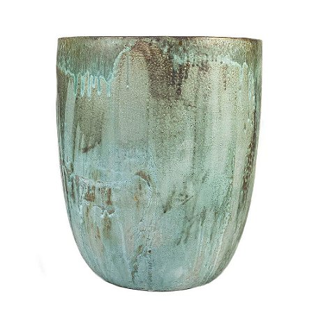 VASO VIETNAMITA DE CERAMICA IMPORTADO PARIS MUSGO D54XA68CM