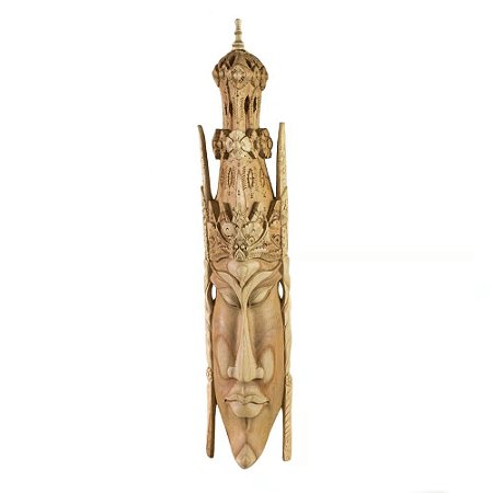 MASCARA BALI RAMAYANA MADEIRA NATURAL ENTALHADA 100CM