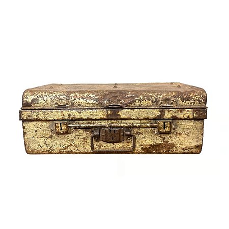 BAU BALI ANTIQUE METAL BRANCA 62X37X25CM