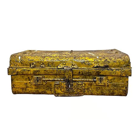 BAU BALI ANTIQUE METAL AMARELO 57X30X20CM