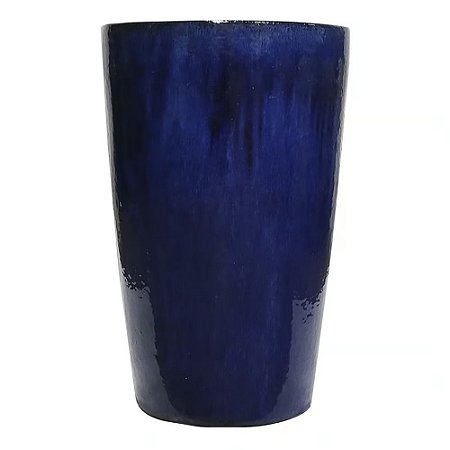 VASO VIETNAMITA DE CERAMICA IMPORTADO MALDIVAS AZUL D50XA76CM