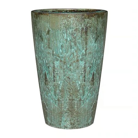 VASO VIETNAMITA DE CERAMICA IMPORTADO MALDIVAS MUSGO D50XA76CM