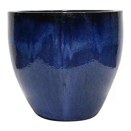 VASO VIETNAMITA DE TOQUIO CERAMICA IMPORTADO AZUL