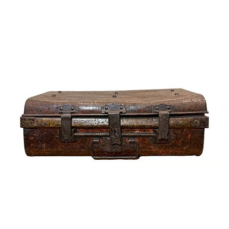 BAU BALI ANTIQUE METAL VERMELHO 57X30X17CM
