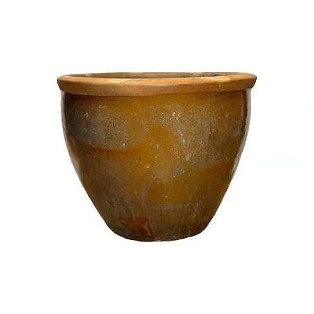 VASO RUSTICO DE CERAMICA IMPORTADO XANGAI MARROM D66XA56CM