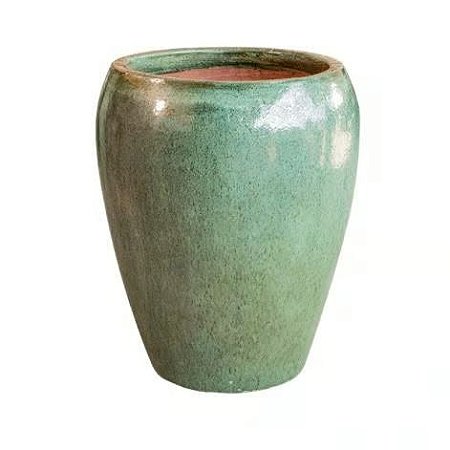 VASO VIETNAMITA DE CERAMICA IMPORTADO IRLANDA MOSS GREEN D41XA50CM