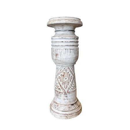 CASTICAL MADEIRA NATURAL BRANCO 46CM