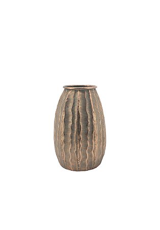 VASO DE METAL RUSTICO DE METAL BRONZE