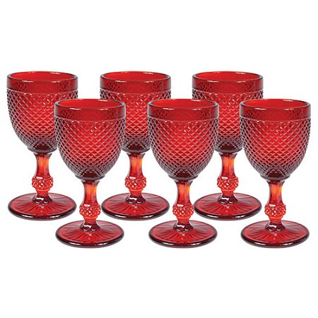 CJ DE 6 TAÇAS BICO DE JACA VERMELHO