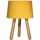 LUMINARIA MESA MADEIRA STICK FEET AMARELO 22X22X32CM